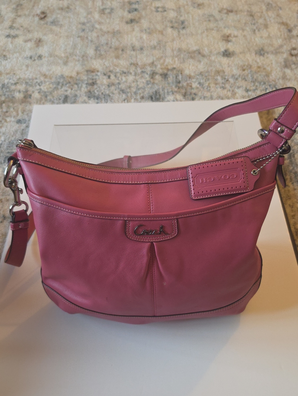 Coach Park Leather Duffle Shoulder Bag. F1220-F19726. 12×14×3